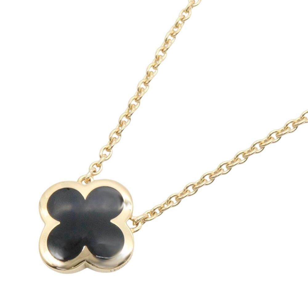Van Cleef & Arpels Pure Alhambra Onyx Necklace, 18K (Yellow Gold), Onyx, Wome...